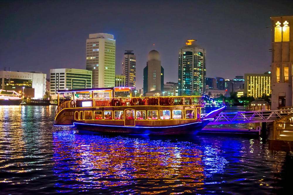 Day 2: City tour of Dubai & Marina Dhow Cruise with dinner